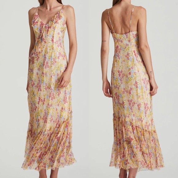 NEW Free People x We Are Kindred Grace Bias Dress in Ditsy - Picture 3 of 16